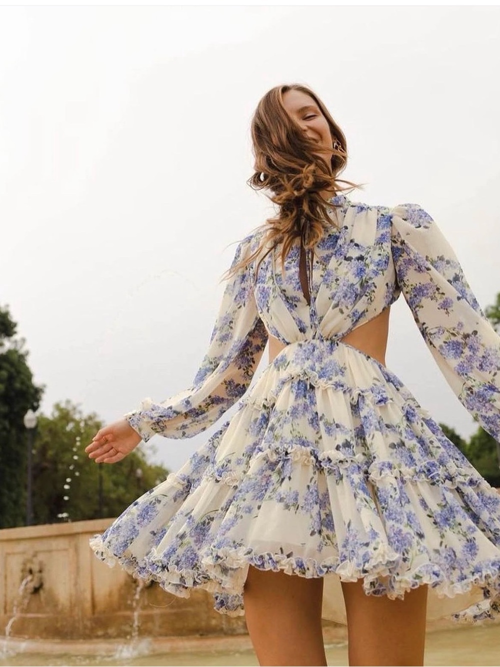 Danity Paris Mini Dress with Lavender Floral Print